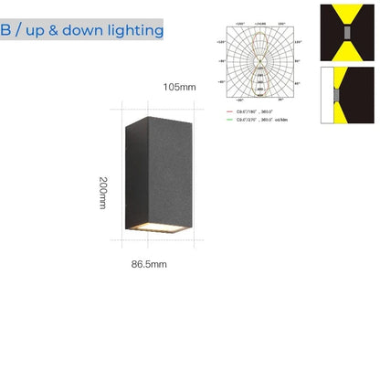 Verthara Modern Outdoor Wall Light – IP65 Waterproof Die-Cast Aluminum Lantern for Garden and Porch, Easy Tool-Free Installation B