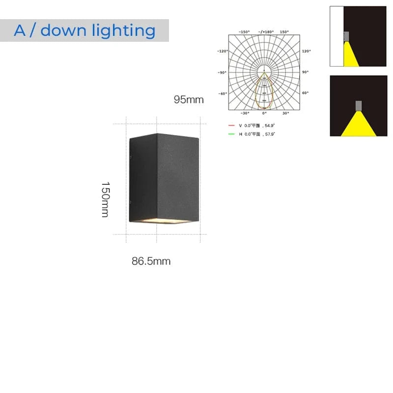Verthara Modern Outdoor Wall Light – IP65 Waterproof Die-Cast Aluminum Lantern for Garden and Porch, Easy Tool-Free Installation A