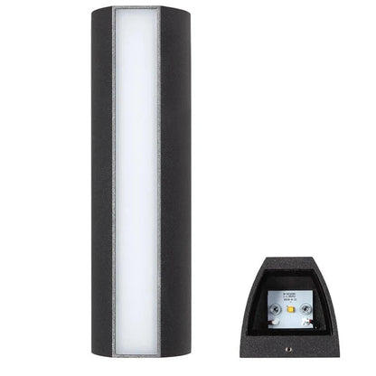 Verthara Modern Outdoor Wall Light - Waterproof Aluminum Sconce for Garden and Porch - 4W LED Black Exterior Wall Lantern
