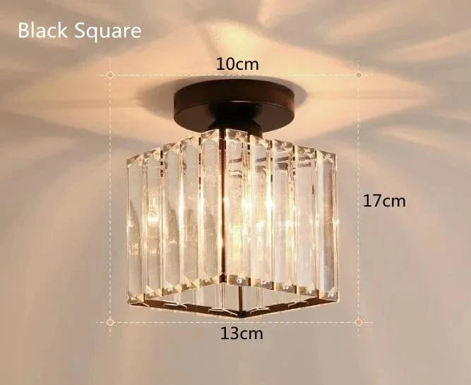 Verthara Modern Pendant Ceiling Light - Retro Style - E27 Base - Metal/Glass Shade - Black/Gold Finish - Ideal For Home Foyer/Kitchen Square Black