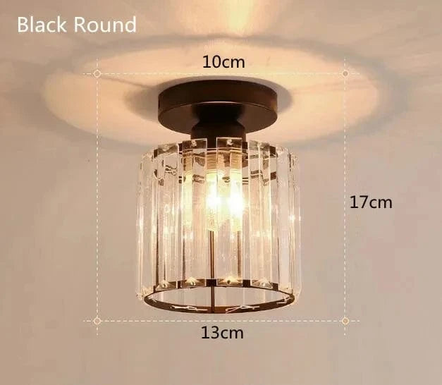 Verthara Modern Pendant Ceiling Light - Retro Style - E27 Base - Metal/Glass Shade - Black/Gold Finish - Ideal For Home Foyer/Kitchen Round Black