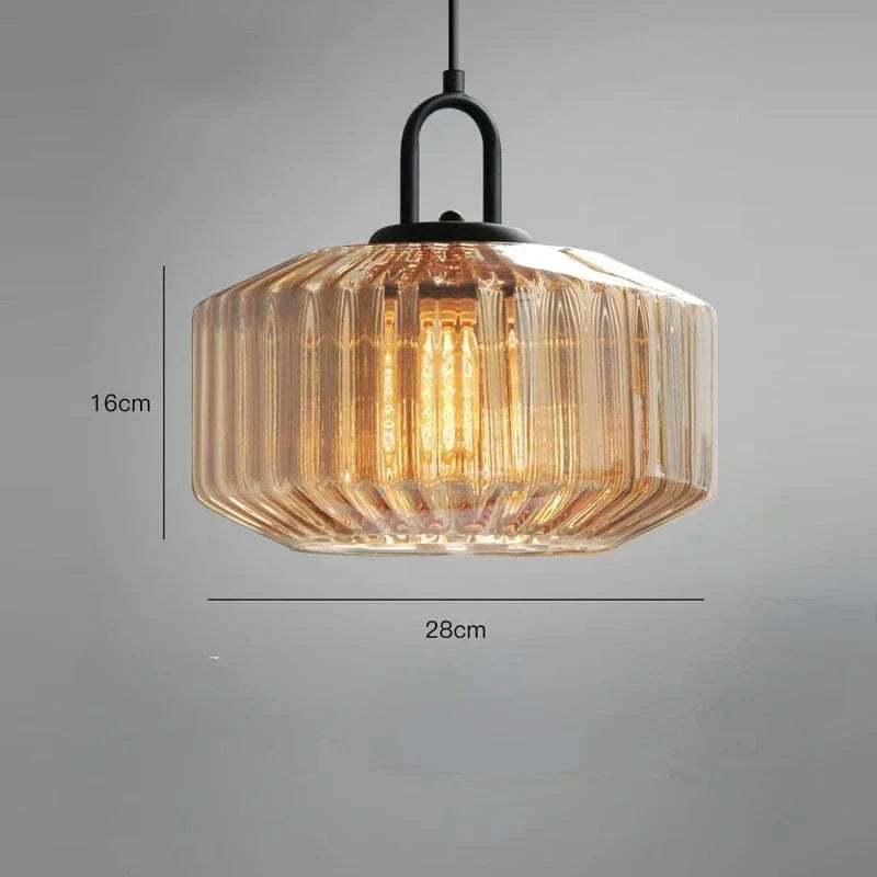 Verthara Modern Red Glass Pendant Light – Stylish Hanging Fixture for Bedroom and Dining Room Decor