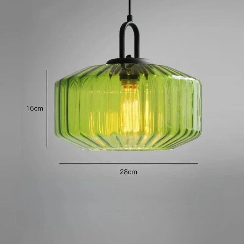 Verthara Modern Red Glass Pendant Light – Stylish Hanging Fixture for Bedroom and Dining Room Decor