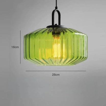 Verthara Modern Red Glass Pendant Light – Stylish Hanging Fixture for Bedroom and Dining Room Decor