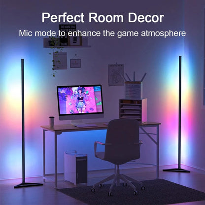 Verthara Modern RGB LED Floor Lamp with Dimmable Mood Lighting – 140cm Standing Lamp for Living Room and Bedroom