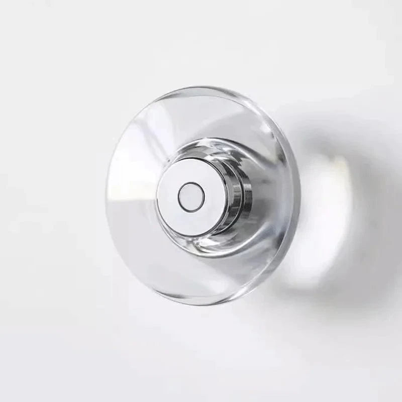 Verthara Modern Round Crystal LED Bedside Lamp – Minimalist Chrome Nightstand and Table Lamp for Bedroom and Living Room Large