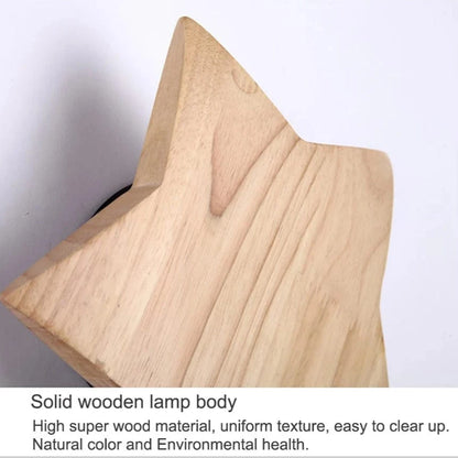 Verthara Modern Star-Shaped Wall Lamp in Solid Wood and Iron for Living Room and Bedroom – E27 Wall Lights Indoor Sconces