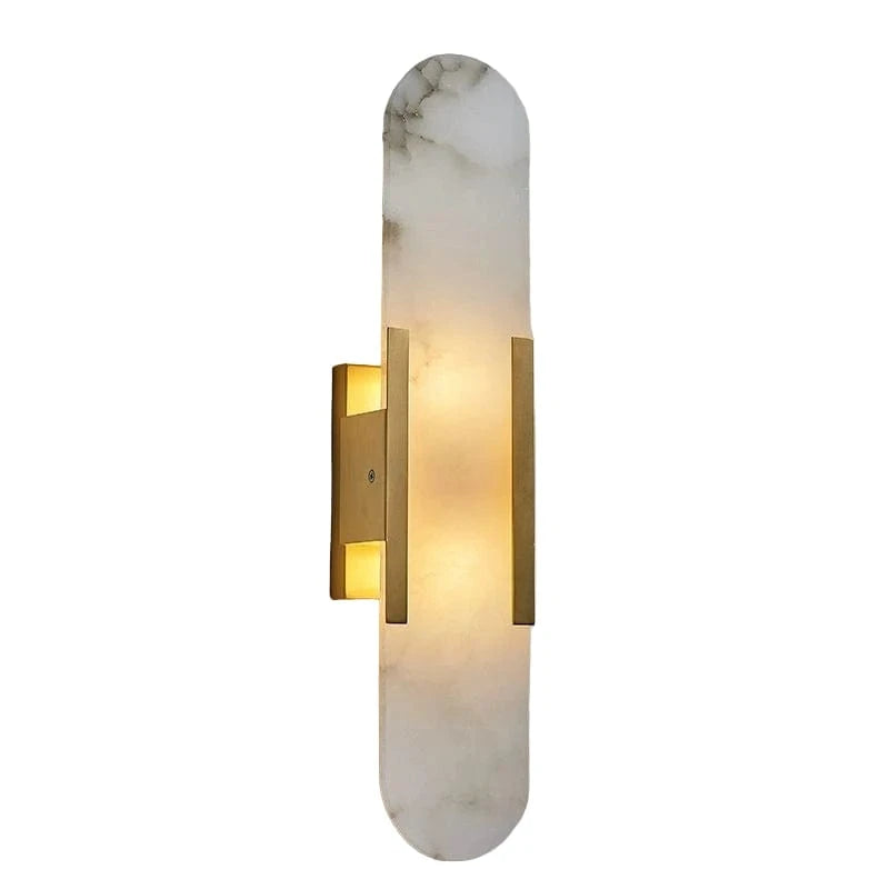 Verthara Modern Stone Wall Lamp in Black Gold Finish – G4 Socket Wall Light for Bedroom and Living Room Decor Warm White (2700-3500K) / H50cm gold color
