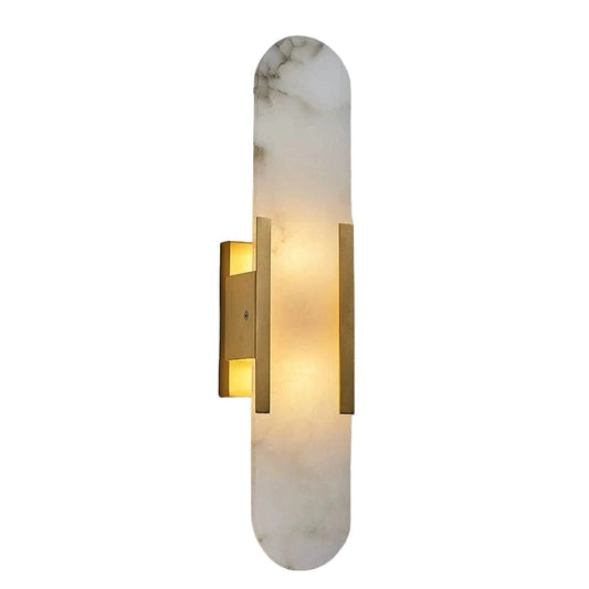Verthara Modern Stone Wall Lamp in Black Gold Finish – G4 Socket Wall Light for Bedroom and Living Room Decor Warm White (2700-3500K) / H50cm gold color