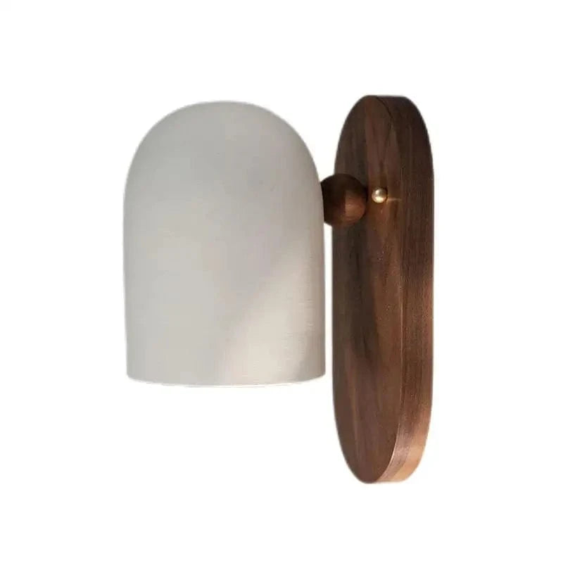 Verthara Modern Walnut Wood Wall Sconce Lighting with Iron Accents – Elegant Wall Lights for Bedroom and Living Room