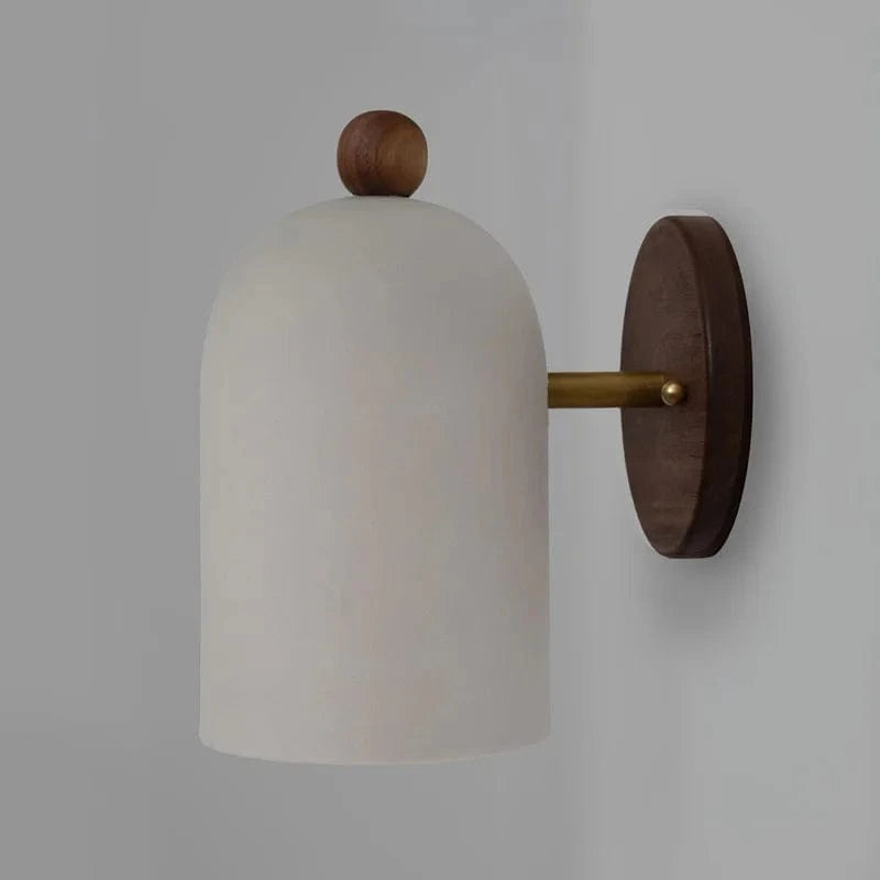 Verthara Modern Walnut Wood Wall Sconce Lighting with Iron Accents – Elegant Wall Lights for Bedroom and Living Room