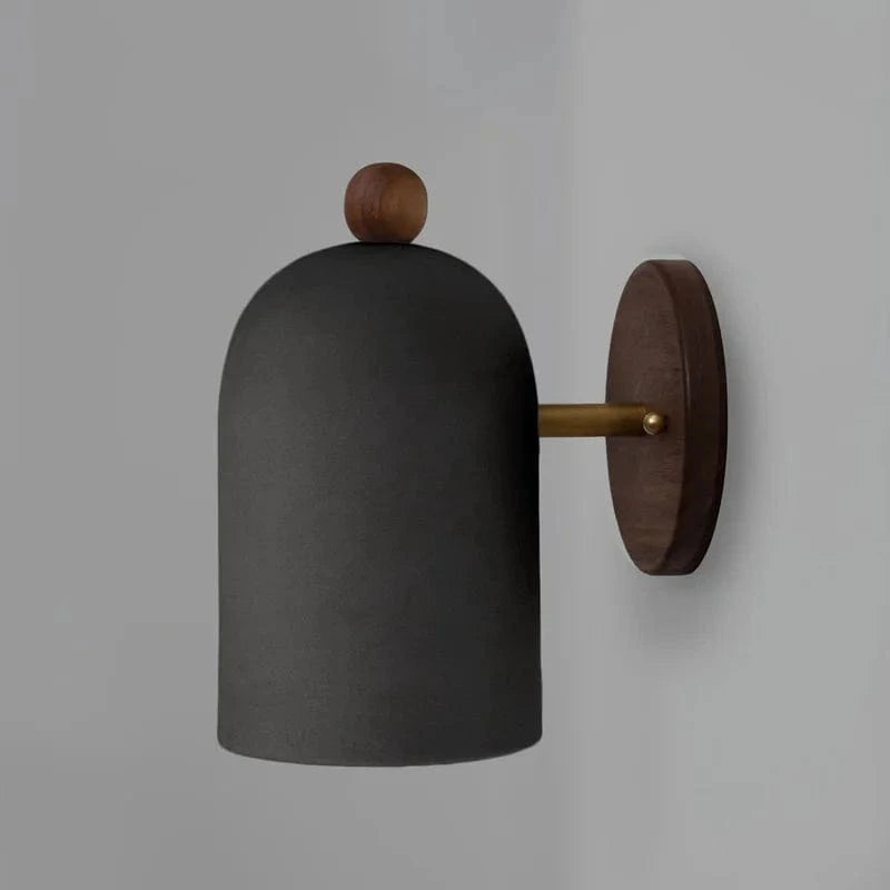 Verthara Modern Walnut Wood Wall Sconce Lighting with Iron Accents – Elegant Wall Lights for Bedroom and Living Room