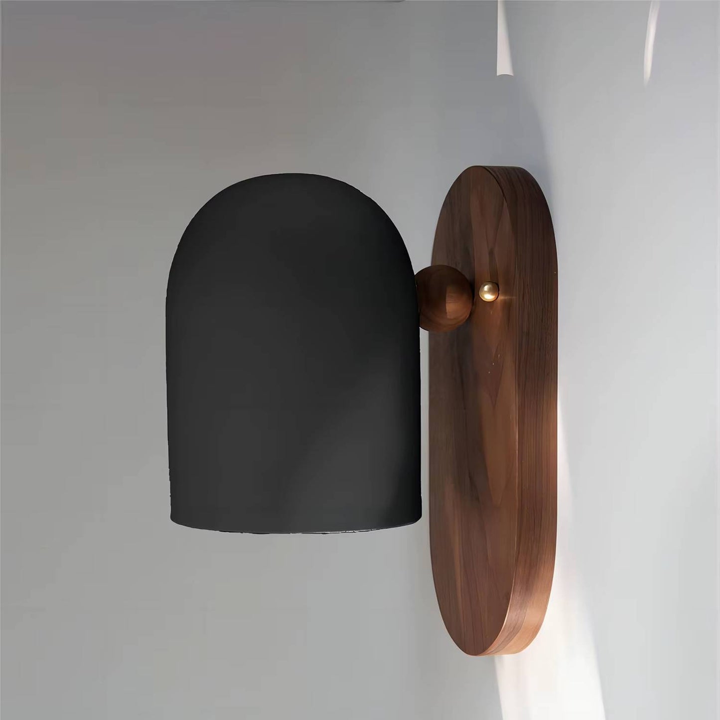 Verthara Modern Walnut Wood Wall Sconce Lighting with Iron Accents – Elegant Wall Lights for Bedroom and Living Room Changeable / A Type Black