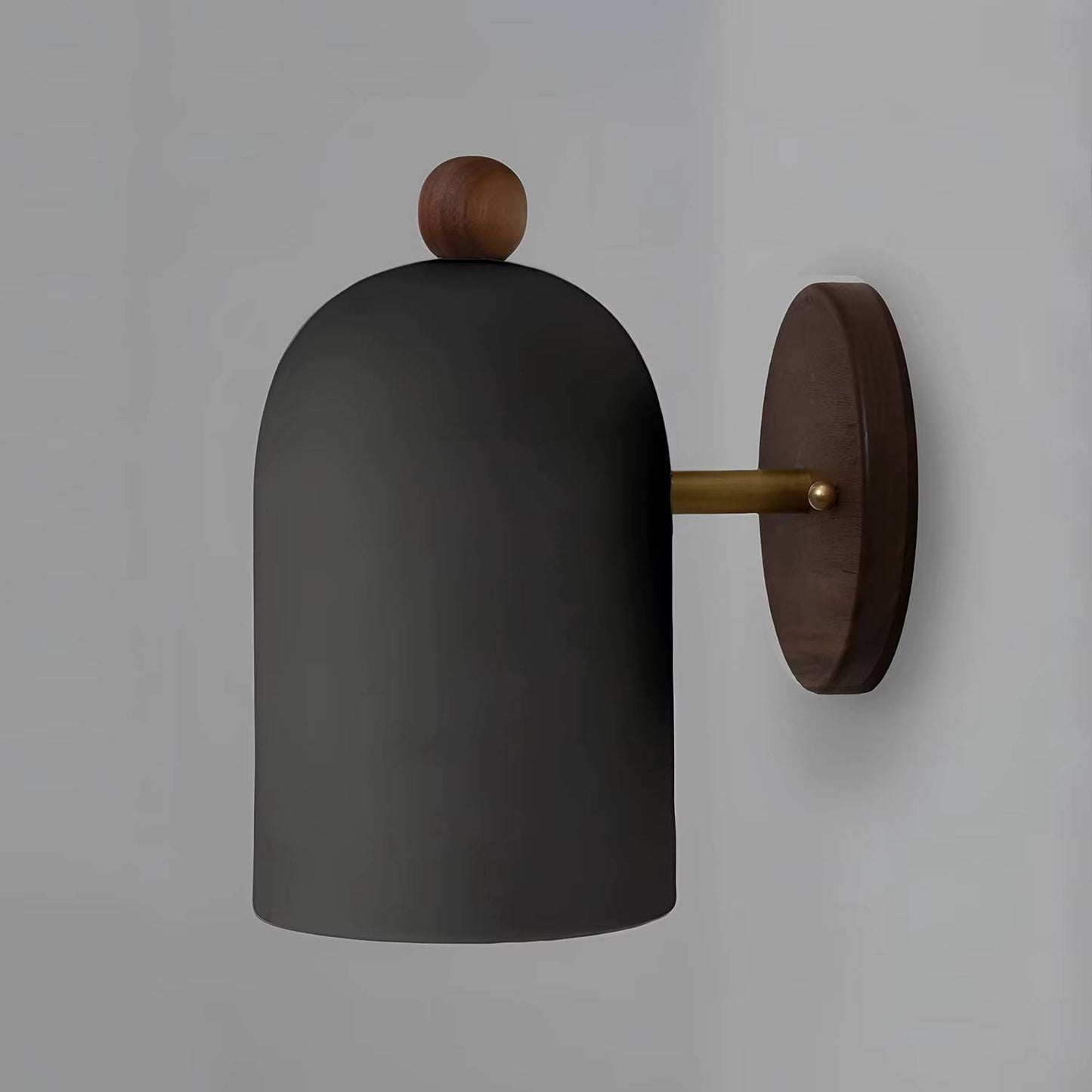 Verthara Modern Walnut Wood Wall Sconce Lighting with Iron Accents – Elegant Wall Lights for Bedroom and Living Room Changeable / B Type Black