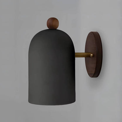 Verthara Modern Walnut Wood Wall Sconce Lighting with Iron Accents – Elegant Wall Lights for Bedroom and Living Room Changeable / B Type Black