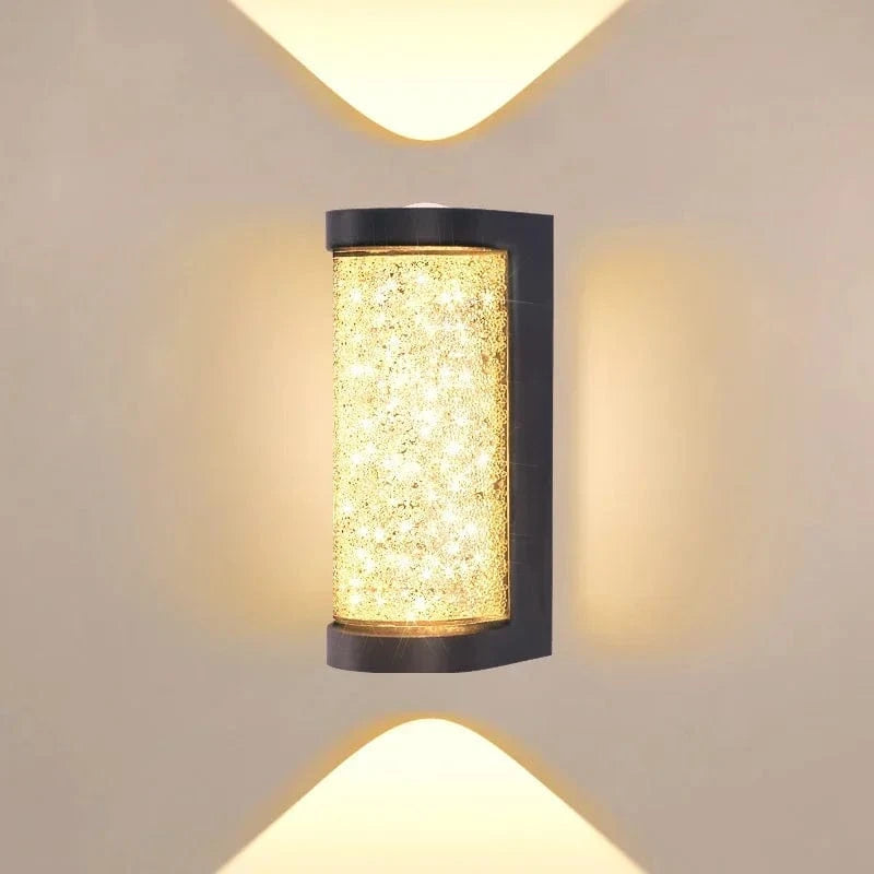 Verthara Modern Waterproof Crystal LED Wall Lamp - Stylish Outdoor Wall Lights for Indoor and Outdoor Use, Versatile Wall Sconce Lighting Round-3000K