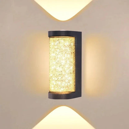 Verthara Modern Waterproof Crystal LED Wall Lamp - Stylish Outdoor Wall Lights for Indoor and Outdoor Use, Versatile Wall Sconce Lighting Round-3000K