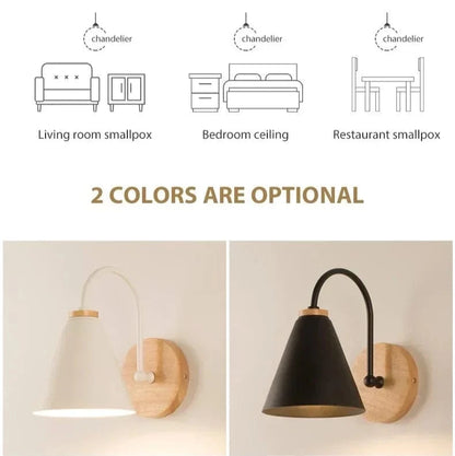 Verthara Modern Wood Wall Lamp E27 Socket