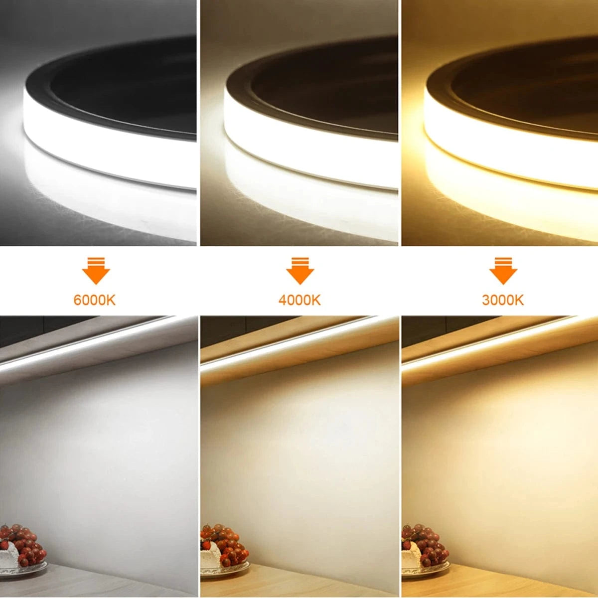 Verthara Motion Sensor COB LED Strip Lights, USB Powered Neon Night Light for Under Bed and Cabinet, Flexible Lengths, Warm/Cool White Options