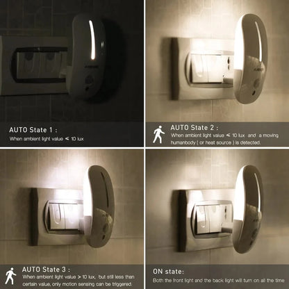 Verthara Motion Sensor LED Night Light for Hallways and Pathways – Energy Efficient Plug-In Light with Smart Sensor Technology