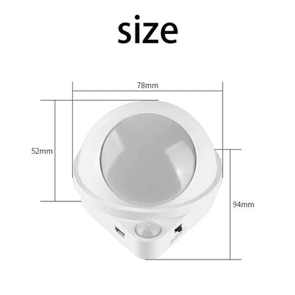 Verthara Motion Sensor LED Night Light with USB Charging and Dimmable Brightness – Indoor Wall Light for Bedrooms and Hallways