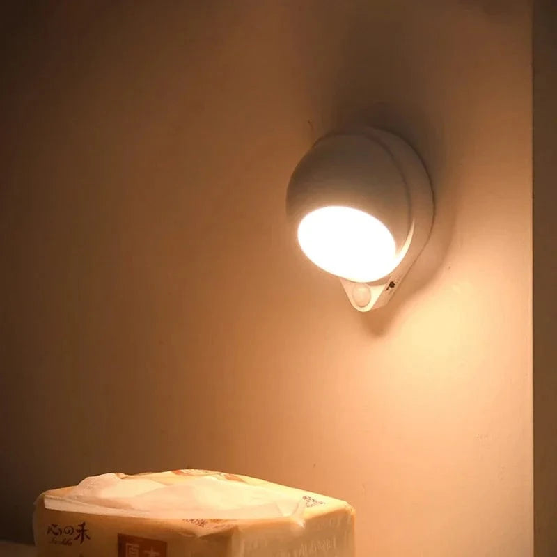Verthara Motion Sensor LED Night Light with USB Charging and Dimmable Brightness – Indoor Wall Light for Bedrooms and Hallways