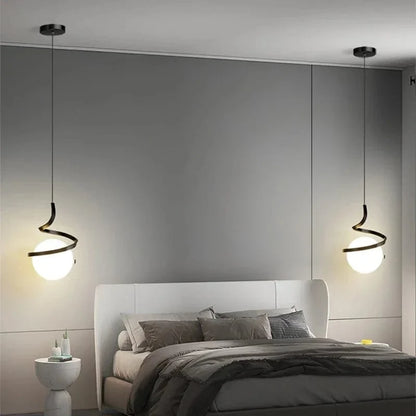 Verthara Nordic Black Pendant Light – Modern LED Hanging Light for Kitchen and Dining Room, Adjustable Height, Energy Efficient
