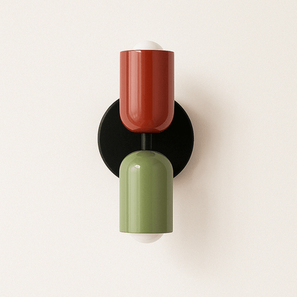 Verthara Nordic Colorful Bedside Dual Light Source Wall Lamp Black Green Red / No light bulb