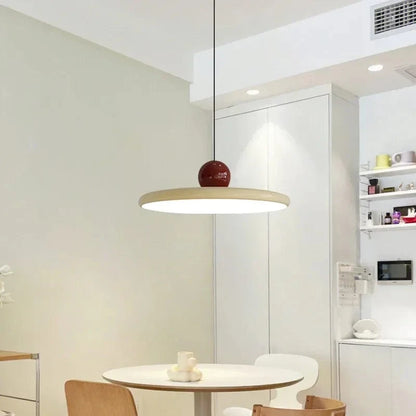 Verthara Nordic Cream Flying Saucer Pendant Light – Modern Ceiling Light Fixture for Living Room and Bedroom, 20/30cm