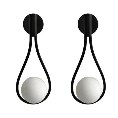Verthara Nordic Glass Wall Lamp - G9 LED Black / Warm White (2700-3500K) / 2