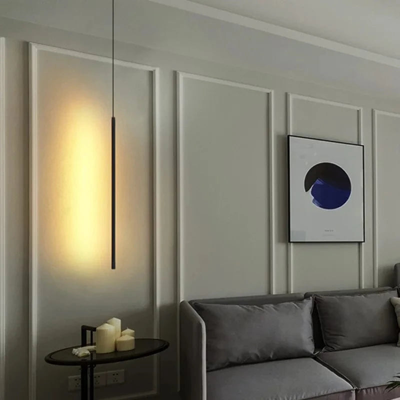 Verthara Nordic LED Long Hanging Chandelier for Living Room and Bedroom – Stylish Wall and Floor Lighting