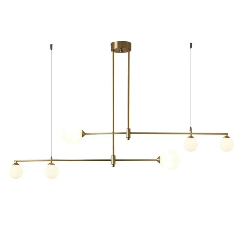 Verthara Nordic Solid Brass Pendant Light – Cream Globe Cluster for Kitchen Island and Dining Room Pendant Lighting