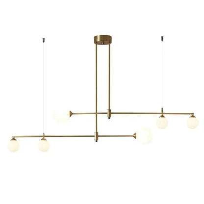 Verthara Nordic Solid Brass Pendant Light – Cream Globe Cluster for Kitchen Island and Dining Room Pendant Lighting