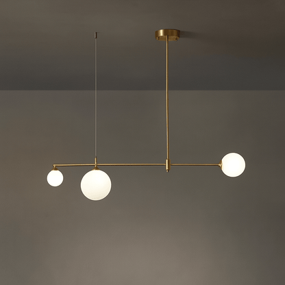 Verthara Nordic Solid Brass Pendant Light – Cream Globe Cluster for Kitchen Island and Dining Room Pendant Lighting 3 heads Copper / Cold White