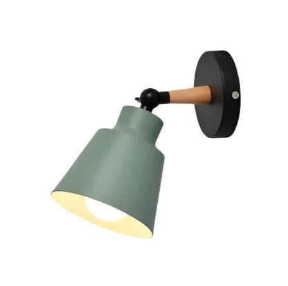Verthara Nordic Solid Wood LED Wall Lamp – Minimalist Wall Sconce Lighting for Indoor Bedroom and Living Room Green
