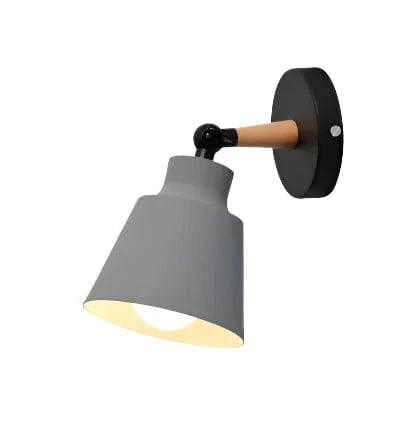 Verthara Nordic Solid Wood LED Wall Lamp – Minimalist Wall Sconce Lighting for Indoor Bedroom and Living Room Grey