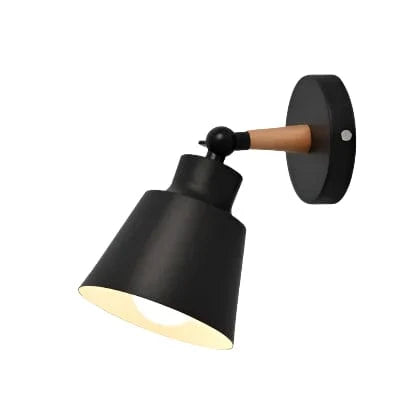 Verthara Nordic Solid Wood LED Wall Lamp – Minimalist Wall Sconce Lighting for Indoor Bedroom and Living Room Black