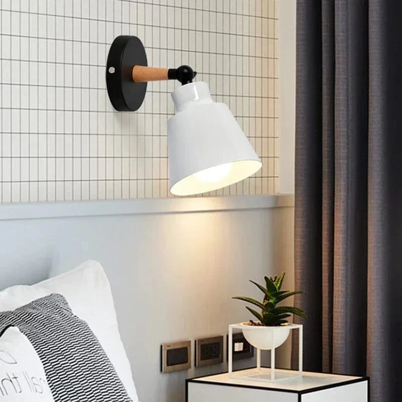 Verthara Nordic Solid Wood LED Wall Lamp – Minimalist Wall Sconce Lighting for Indoor Bedroom and Living Room