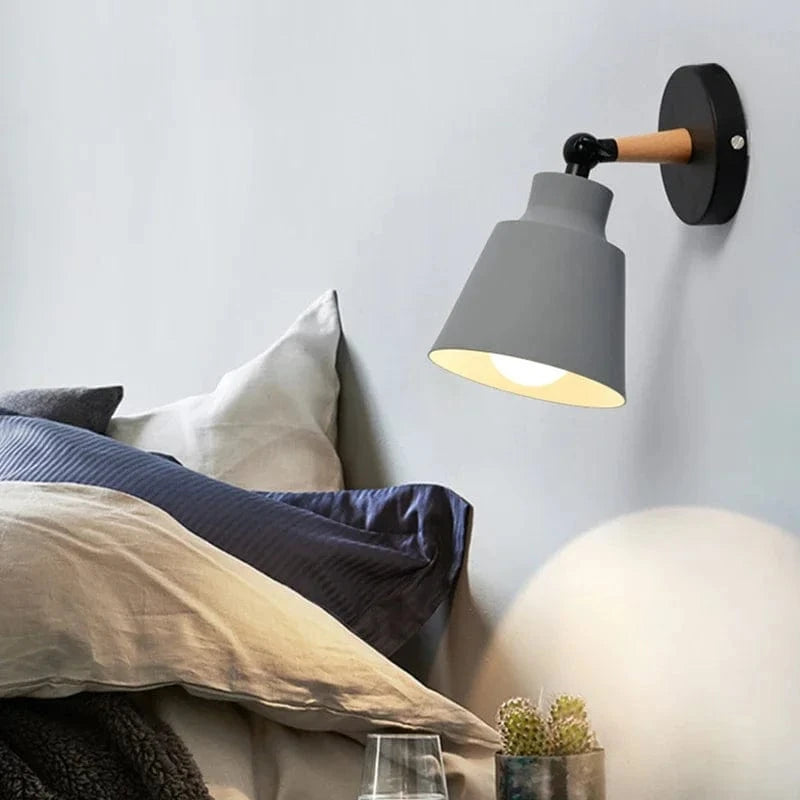 Verthara Nordic Solid Wood LED Wall Lamp – Minimalist Wall Sconce Lighting for Indoor Bedroom and Living Room