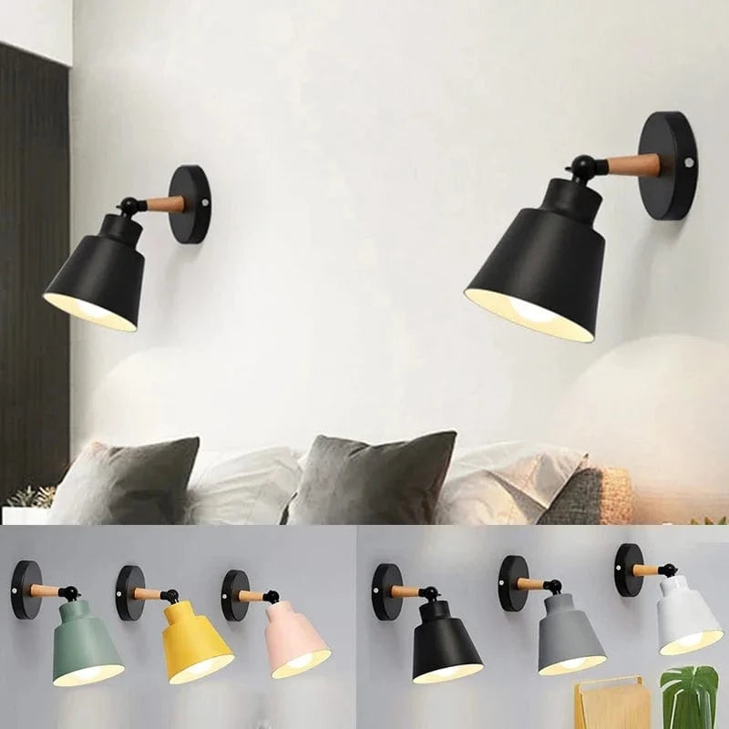 Verthara Nordic Solid Wood LED Wall Lamp – Minimalist Wall Sconce Lighting for Indoor Bedroom and Living Room
