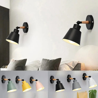 Verthara Nordic Solid Wood LED Wall Lamp – Minimalist Wall Sconce Lighting for Indoor Bedroom and Living Room