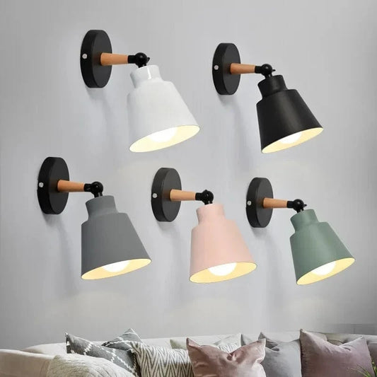 Verthara Nordic Solid Wood LED Wall Lamp – Minimalist Wall Sconce Lighting for Indoor Bedroom and Living Room