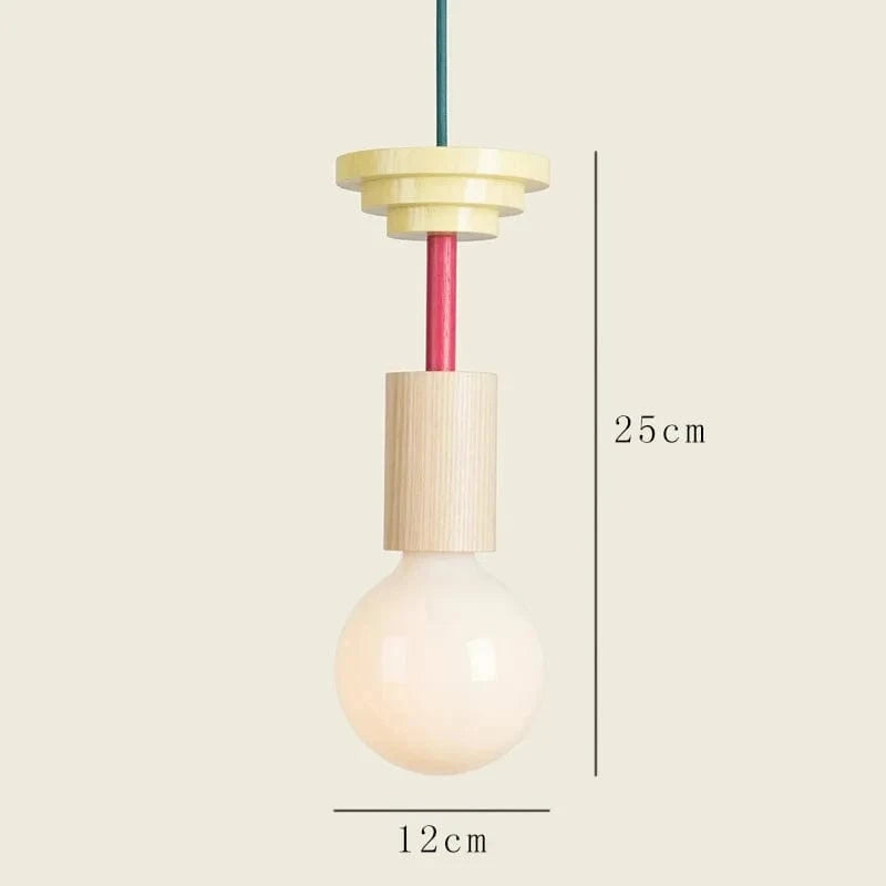 Verthara Nordic Wood LED Pendant Light – Modern Kitchen Island Lighting and Hanging Lamp for Dining Room B / without bulb