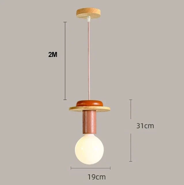 Verthara Nordic Wood LED Pendant Light – Modern Kitchen Island Lighting and Hanging Lamp for Dining Room E / Warm White