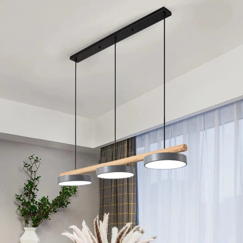 Verthara Nordic Wooden LED Ceiling Chandelier – Elegant Lighting for Living Room and Dining Room, Energy-Efficient Design Grey