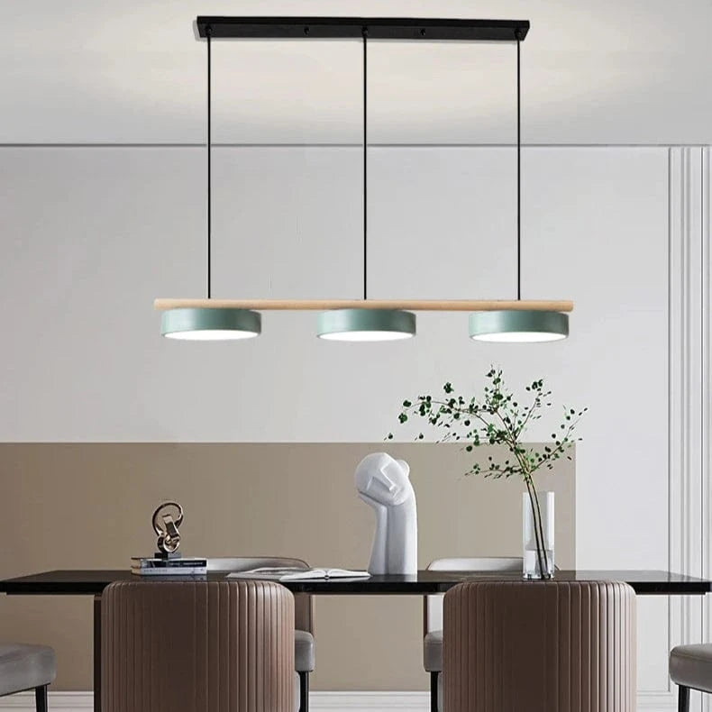 Verthara Nordic Wooden LED Ceiling Chandelier – Elegant Lighting for Living Room and Dining Room, Energy-Efficient Design Green