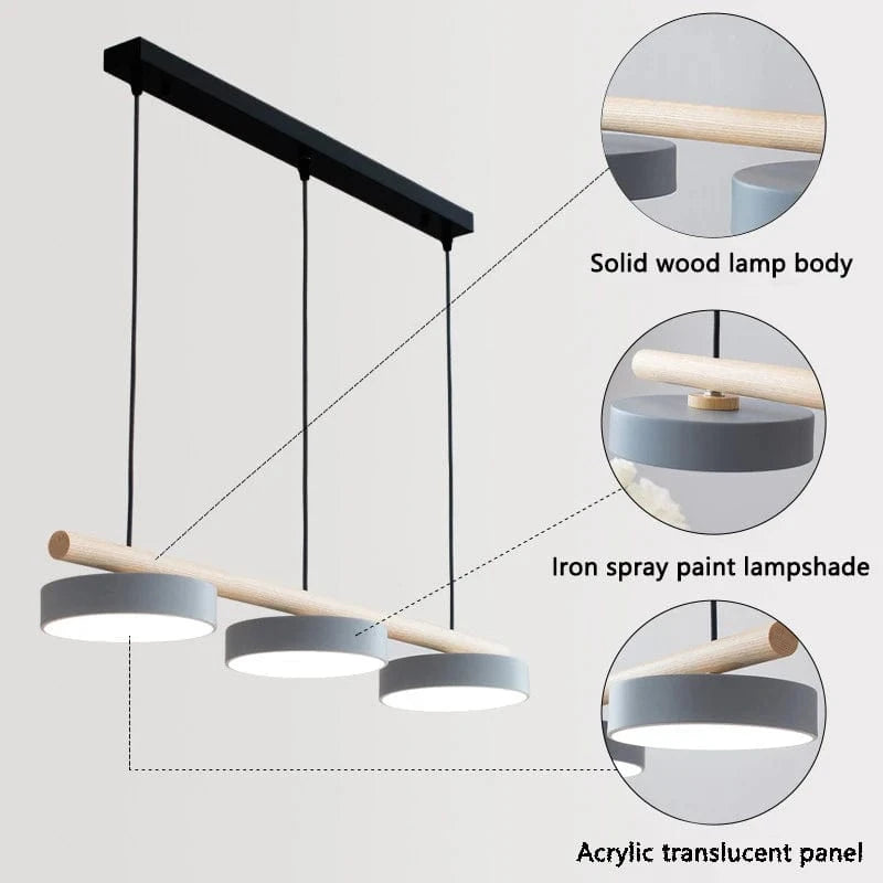 Verthara Nordic Wooden LED Ceiling Chandelier – Elegant Lighting for Living Room and Dining Room, Energy-Efficient Design
