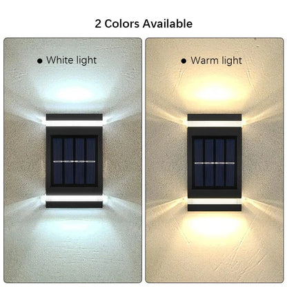 Verthara Outdoor Solar Wall Lamp with 6 LEDs – Waterproof Up and Down Lights for Garden and Terrace