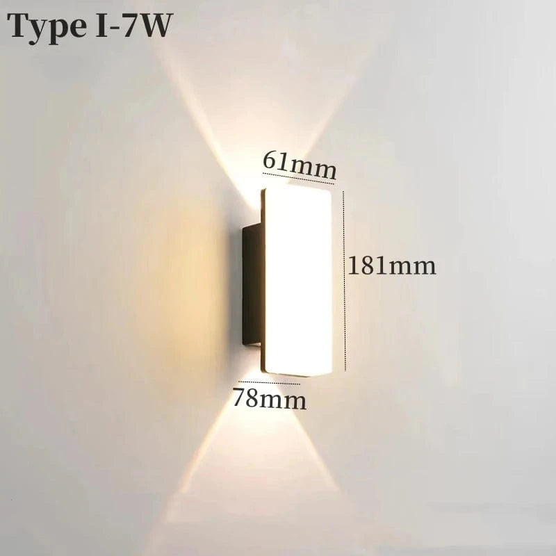 Verthara Outdoor Waterproof LED Wall Lamp for Garden and Porch – IP65 Rated, 7W/12W/24W Options, Warm White