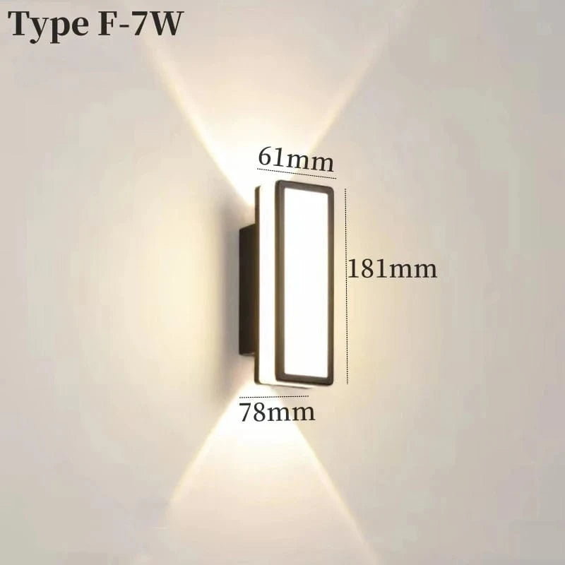 Verthara Outdoor Waterproof LED Wall Lamp for Garden and Porch – IP65 Rated, 7W/12W/24W Options, Warm White
